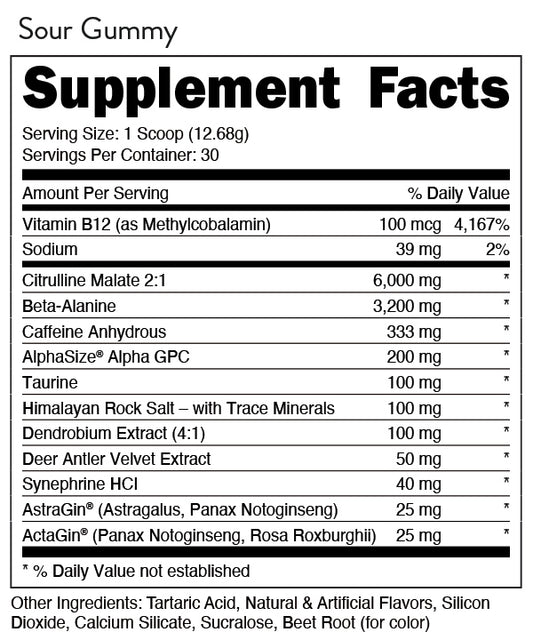 Woke AF- High Stimulant Pre-Workout- Sour Gummy - 30 Servings