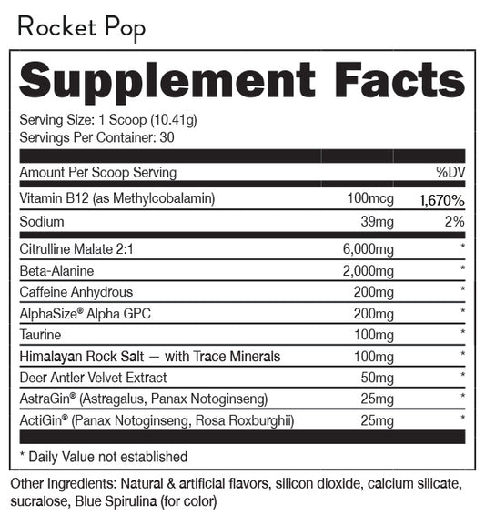 Pre-workout - Merica' Rocket Pop - 30 Servings