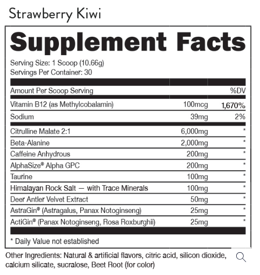 Pre-workout - Strawberry Kiwi - 30 Servings