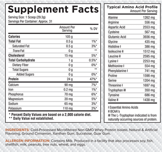 ISO protein - 2 lbs (31 servings ) - Frosted Cinnamon Bun