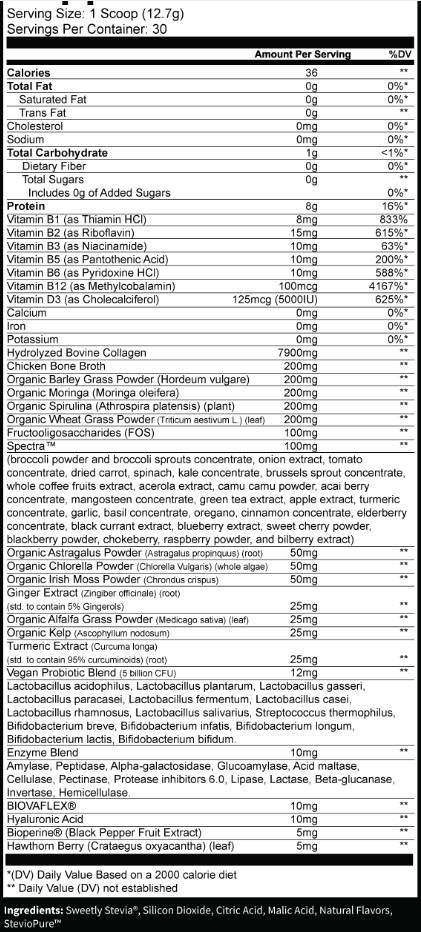 KompleX Nutrition - Super Greens + Reds with Collagen Peptides - 30 Servings